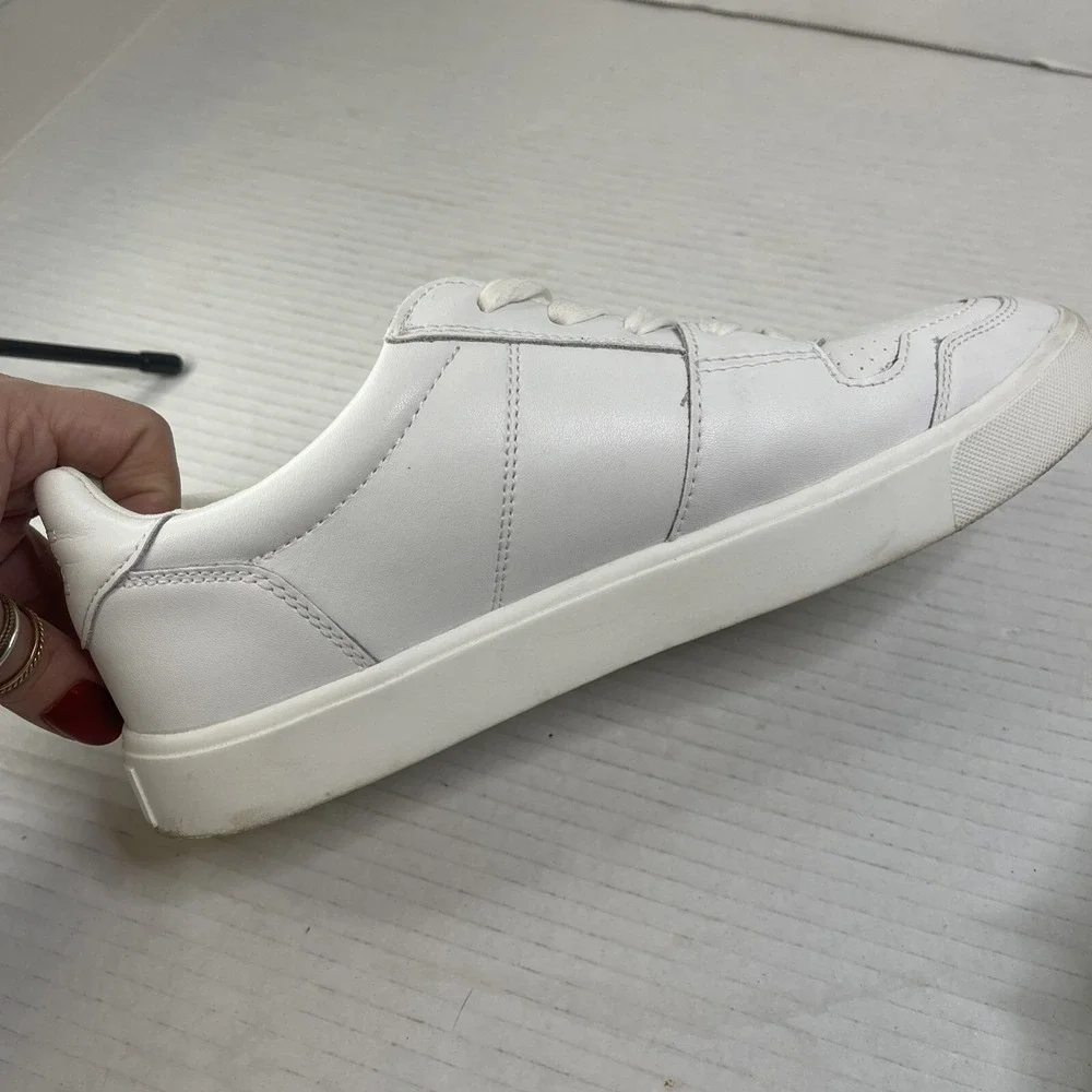 Sam Edelman Women's Edie Sneakers Shoes Low Top White Leather Lace Up Size 8.5